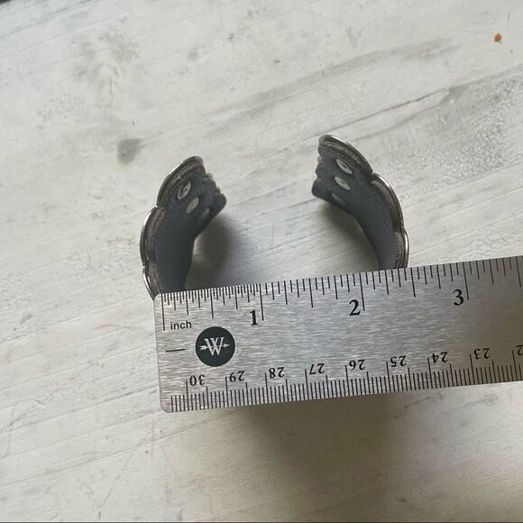 Silver tone wide cuff bracelet - Picture 7 of 11